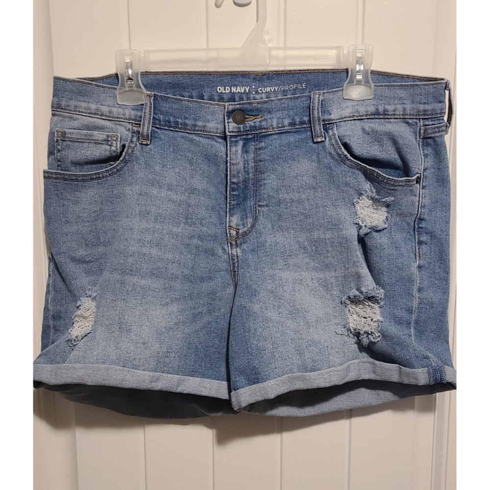 Old Navy jean shorts curvy 14 distressed